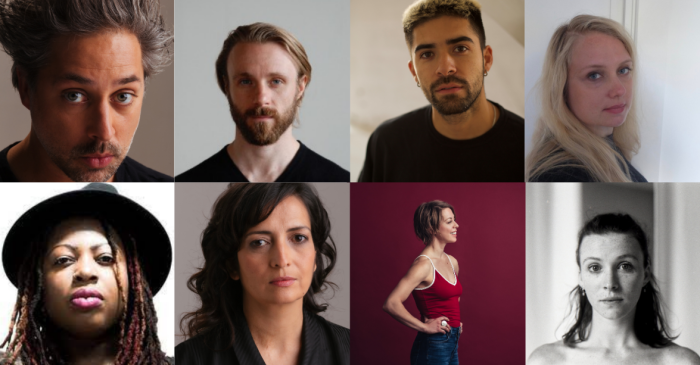 Un collage de huit créateurs talentueux avec une vision unique, mettant en scène des adultes divers avec des coiffures, des sexes et des expressions variés, sur des fonds simples ou unis, qui visiteront le SOC.