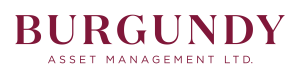Logo avec le mot BURGUNDY en grandes lettres marron au-dessus d'un texte plus petit indiquant ASSET MANAGEMENT LTD. sur fond blanc, présenté lors de la soirée-bénéfice de la Fondation de l'ENC.