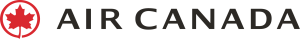 Logo d'Air Canada représentant une feuille d'érable rouge à l'intérieur d'un cercle à gauche du texte noir en gras AIR CANADA sur fond blanc, tel que vu lors de la soirée-bénéfice de la Fondation de l'ENC.